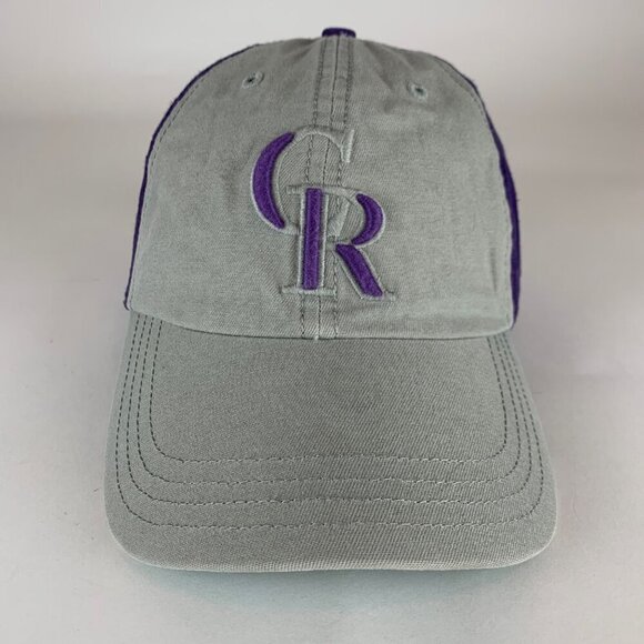 Colorado Rockies MLB Purple Gray 47 Brand Clean Up Spring Training Strapback Hat - Picture 2 of 8